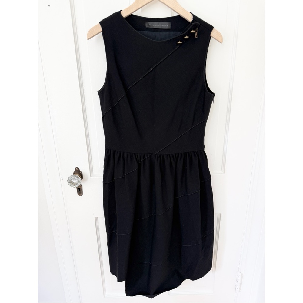 Proenza Schouler Tailored Asymmetrical Sleeveless Cocktail Dress Black LBD Sz 10